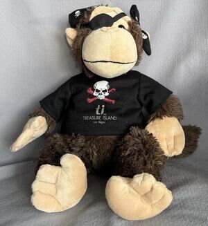 Treasure Island TI Las Vegas Souvenir Pirate Monkey Stuffed Plush Animal Toy